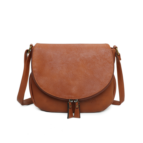 Sac besace camel cuir vegan pratique