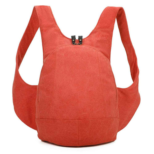 Sac à dos Estival Arsayo orange saumon corail toile confortable ergonomique antivol sécurise vegane face