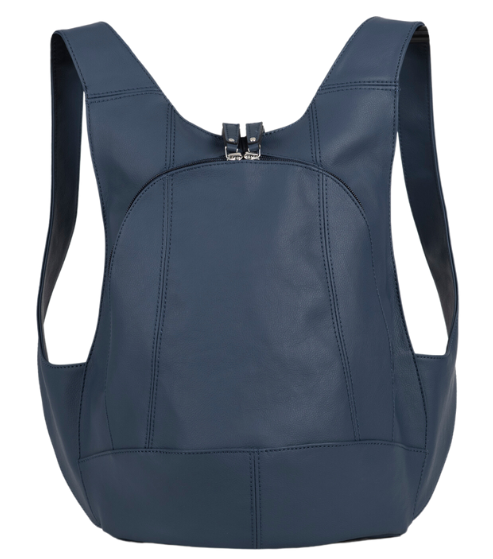 Sac à dos Mela bleu marine sécurise ergonomique vegane face