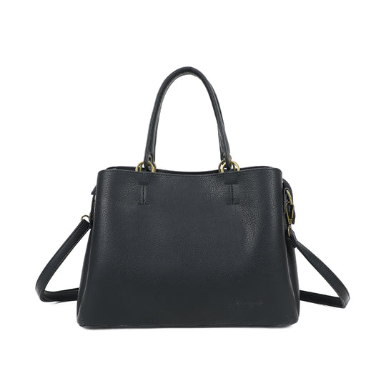 Vue de face du sac à main  noir sécurisé Arsayo