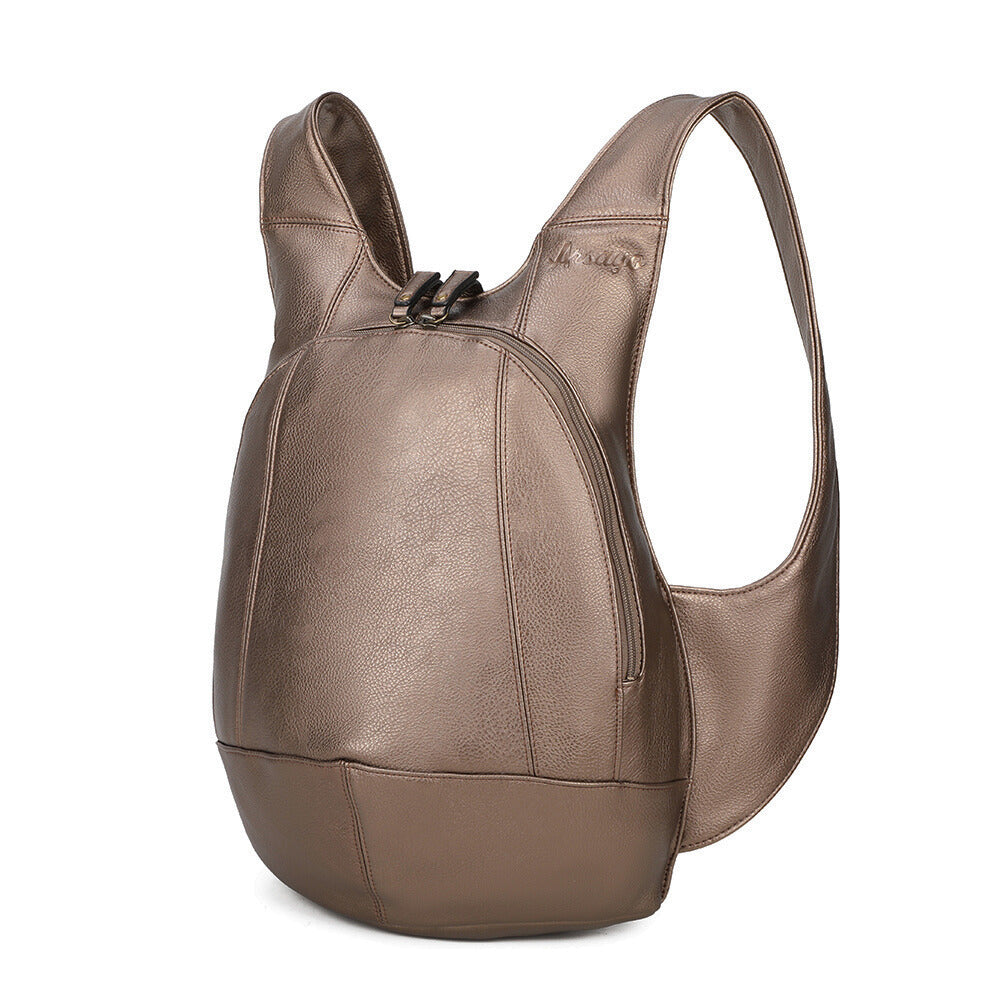 Sac à dos bronze confortable ergonomique antivol sécurise vegane ecoresponsable cuir