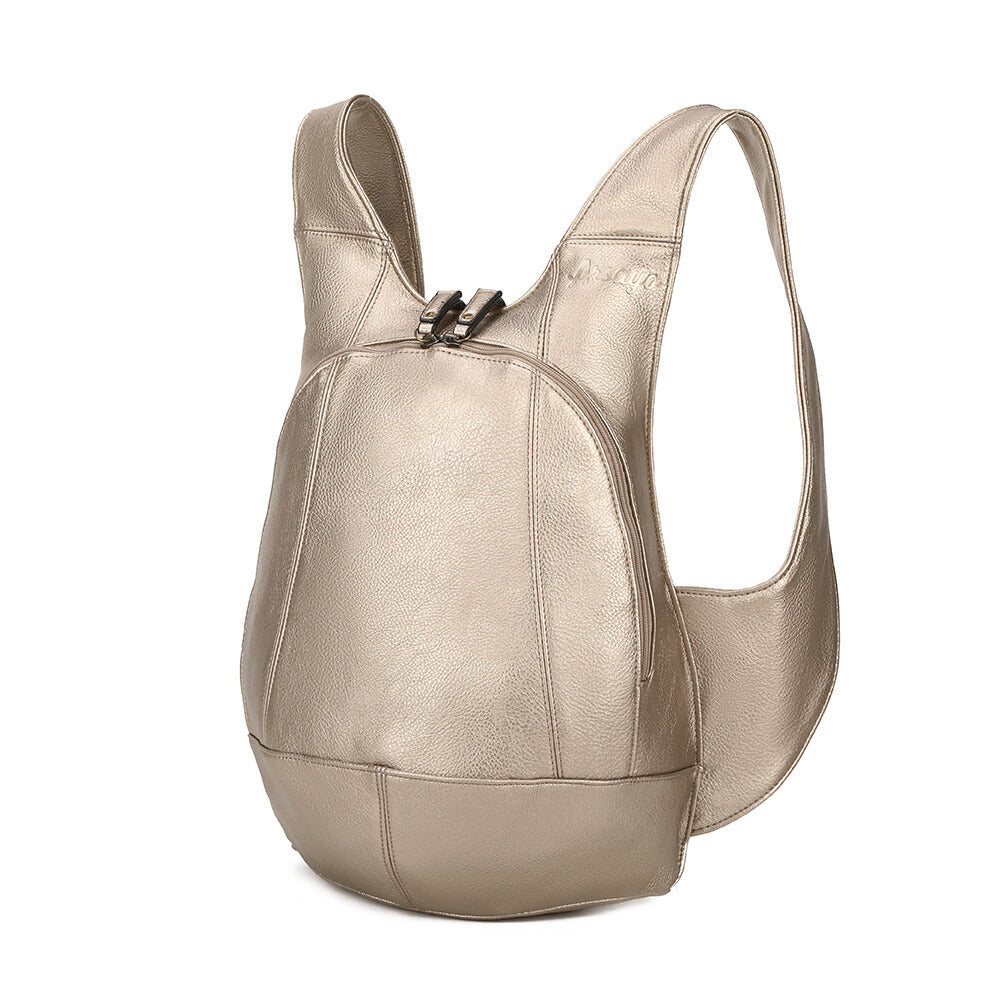 Sac à dos champagne confortable ergonomique antivol sécurise vegane ecoresponsable cuir