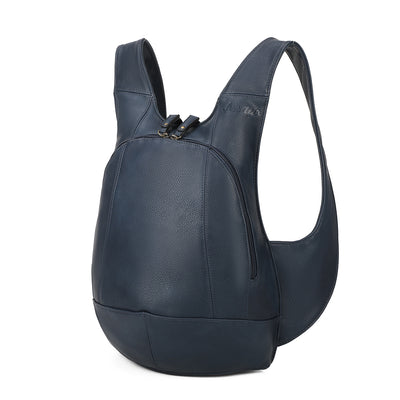 Sac à dos bleu marine confortable ergonomique antivol sécurise vegane ecoresponsable cuir