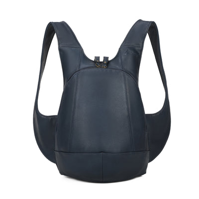 Sac à dos bleu marine confortable ergonomique antivol sécurise vegane ecoresponsable cuir