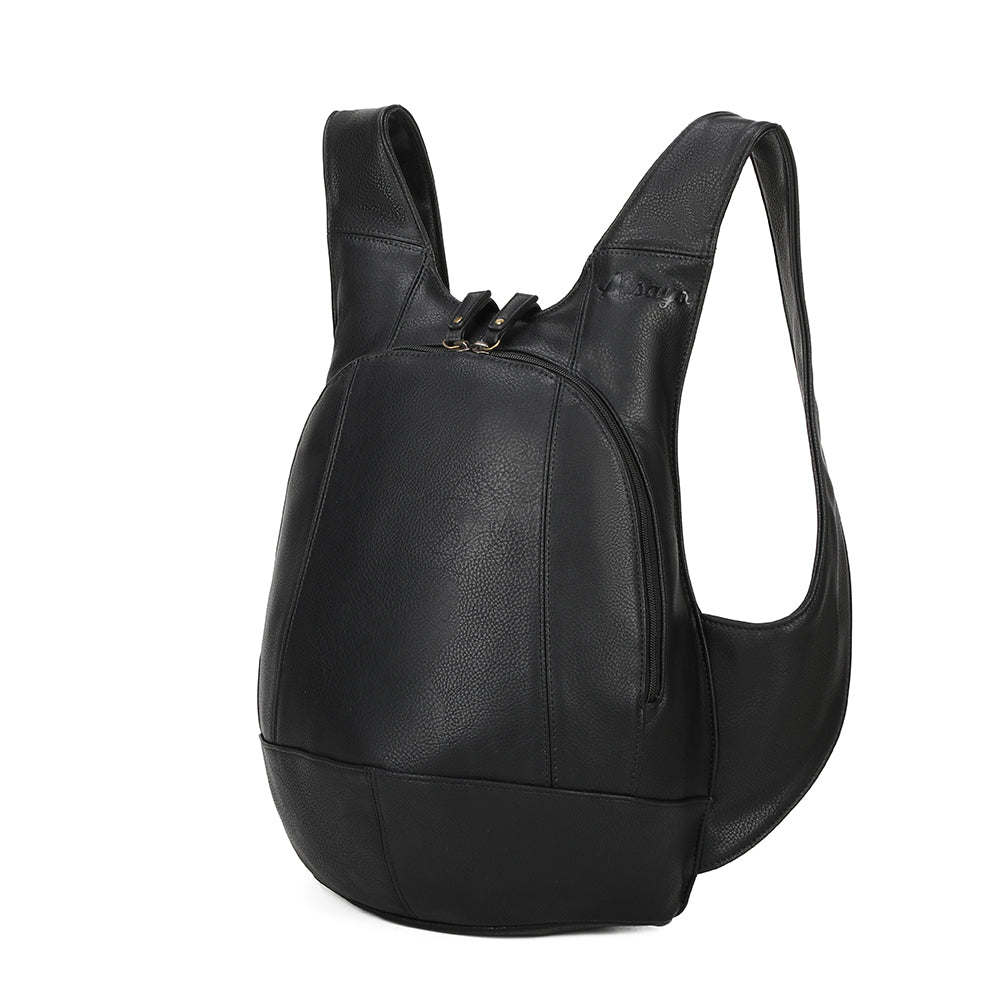 Sac à dos noir confortable ergonomique antivol sécurise vegane ecoresponsable cuir