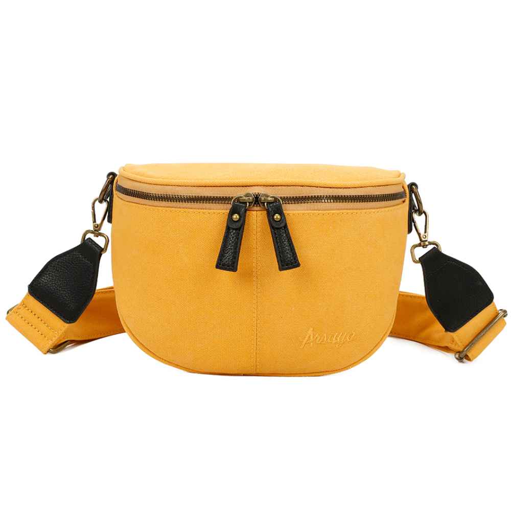 Sac Bandouliere Estival Jaune Moutarde Face