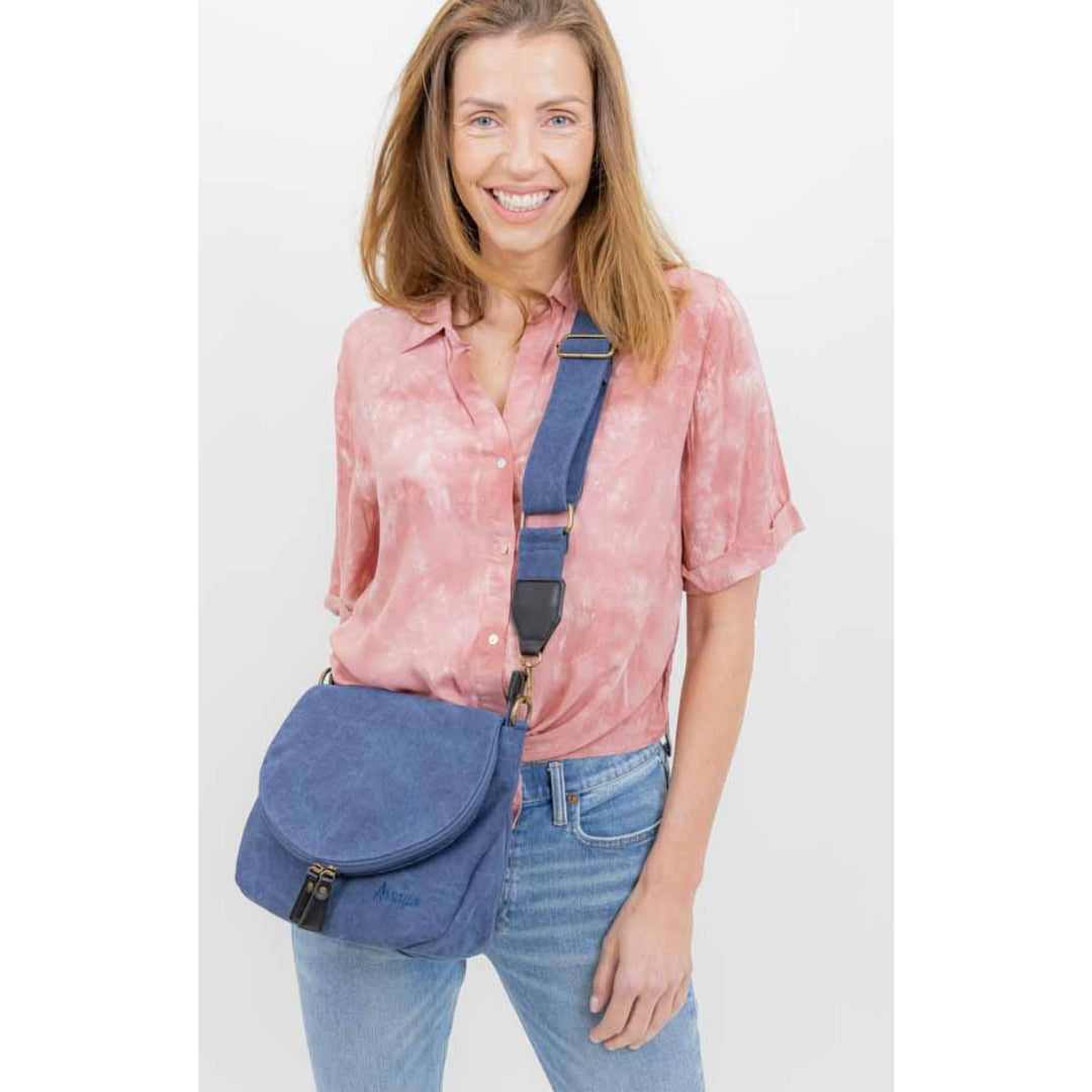 Sac Besace Estival Bleu jean porte