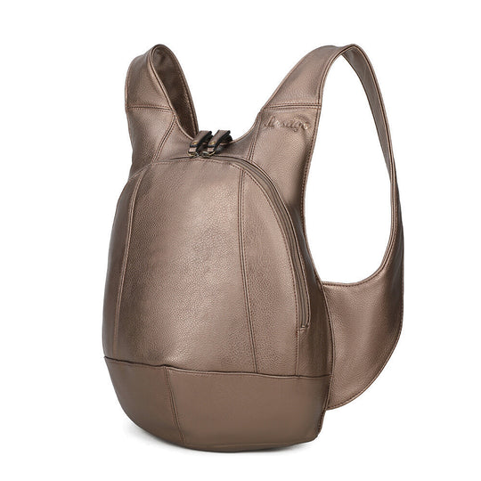 Sac à dos bronze confortable ergonomique antivol sécurise vegane ecoresponsable cote