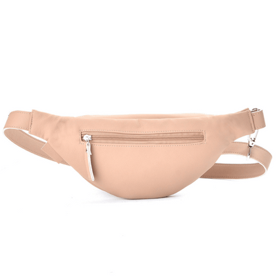 Sac banane beige appleskin cuir vegan leger arriere