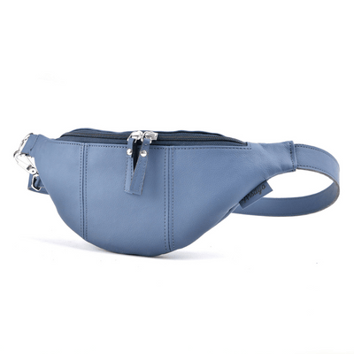 Sac banane bleu appleskin cuir vegan leger face