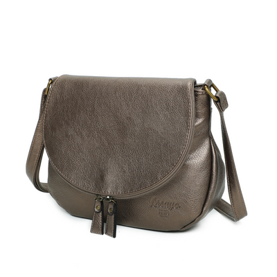 Sac besace bronze cuir vegan pratique cote