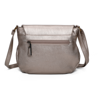 Sac besace champagne cuir vegan pratique arriere