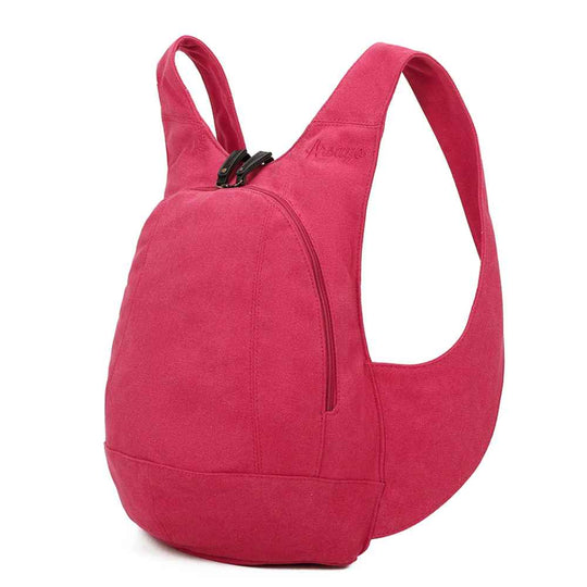 Sac à dos Estival Arsayo rose fuchsia toile confortable ergonomique antivol sécurise vegane cote