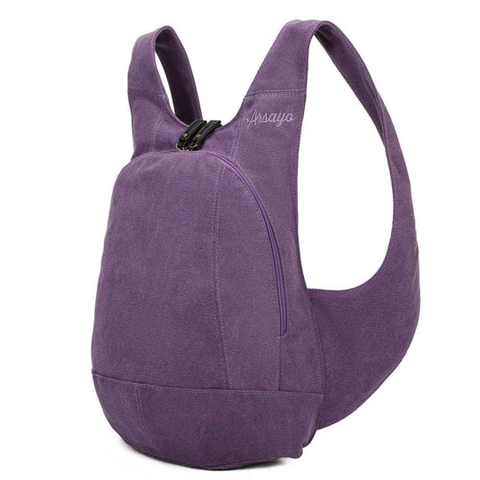 Sac à dos Estival Arsayo violet mauve toile confortable ergonomique antivol sécurise vegane cote