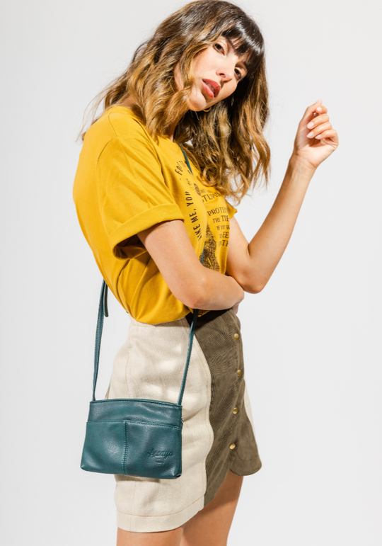 pochette végane Arsayo Bleu Canard