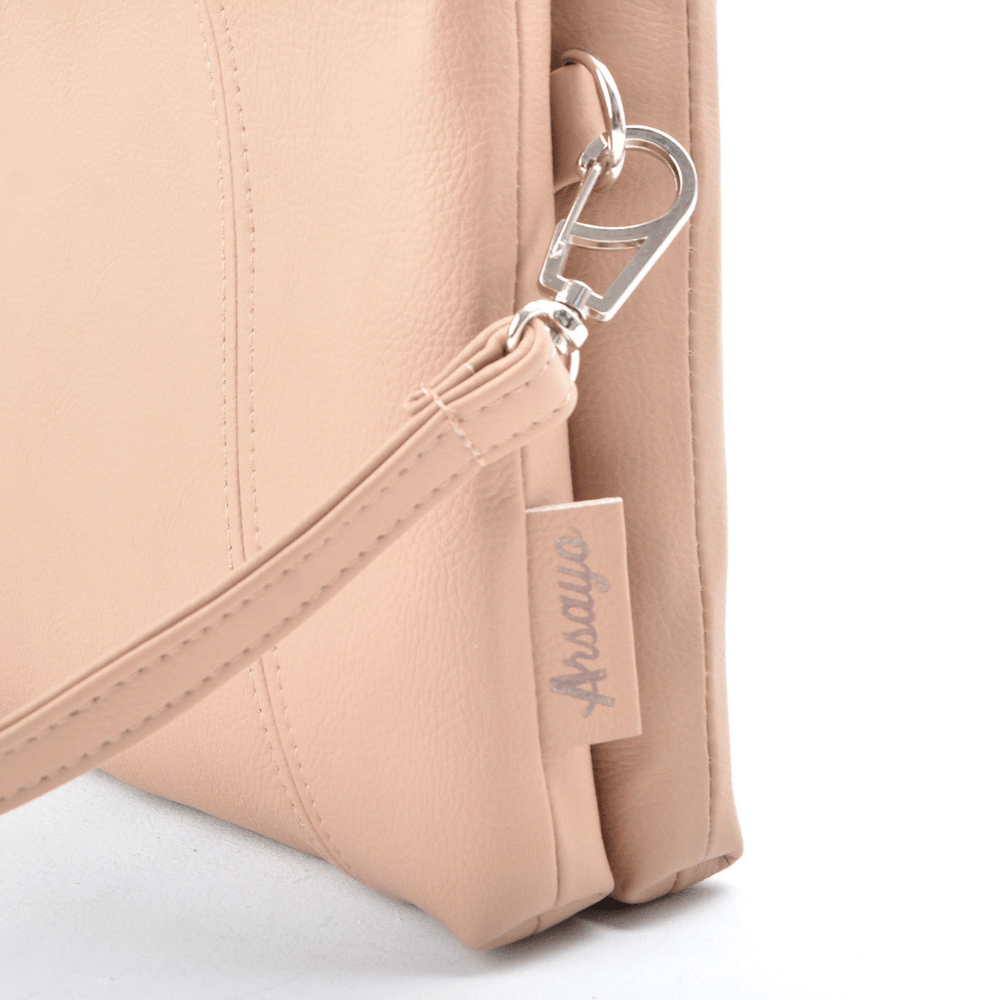 sac a main beige cuir vegan appleskin  pratique ecoresponsable ethique fermoir