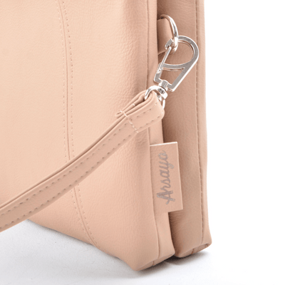 sac a main beige cuir vegan appleskin  pratique ecoresponsable ethique fermoir