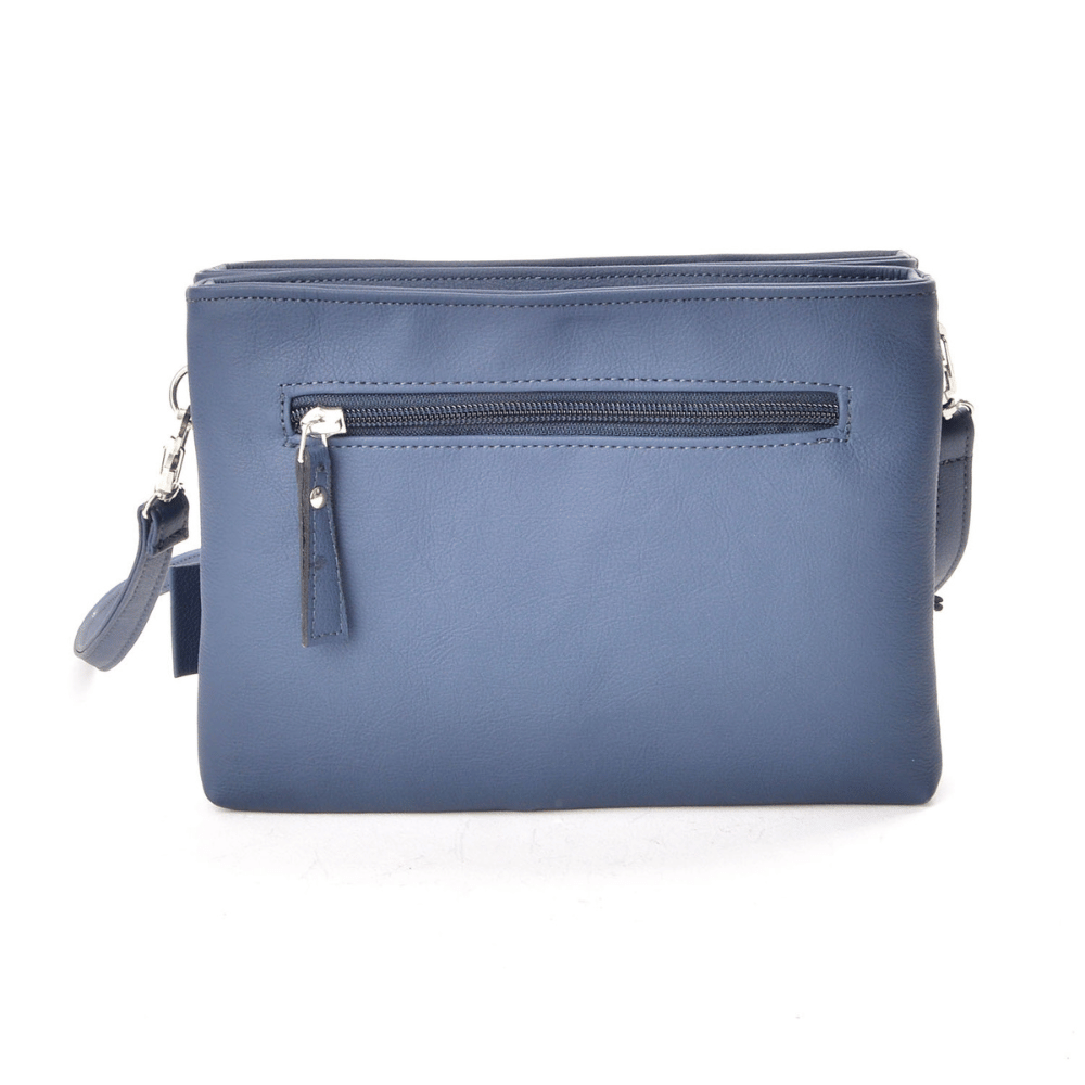 sac a main bleu marine cuir vegan appleskin  pratique ecoresponsable ethique arrriere
