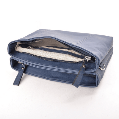 sac a main bleu marine cuir vegan appleskin  pratique ecoresponsable ethique interieur