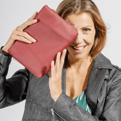 sac a main bordeaux cuir vegan appleskin  pratique ecoresponsable ethique 