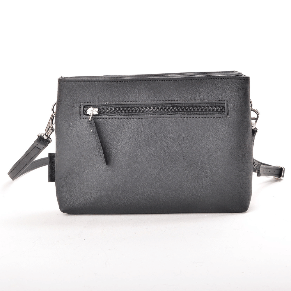 sac a main noir cuir vegan appleskin  pratique ecoresponsable ethique arriere