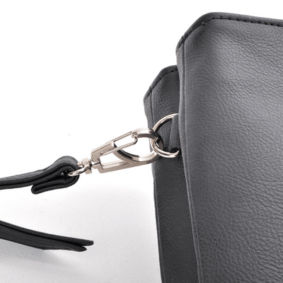 sac a main noir cuir vegan appleskin  pratique ecoresponsable ethique fermoir