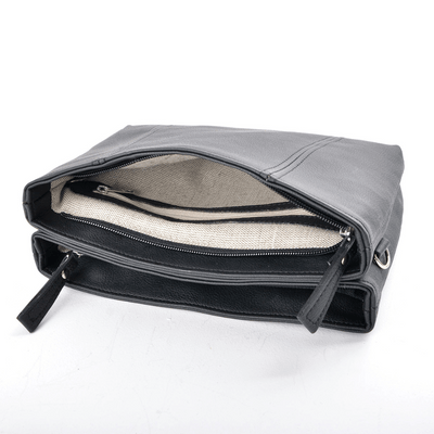 sac a main noir cuir vegan appleskin  pratique ecoresponsable ethique interieur