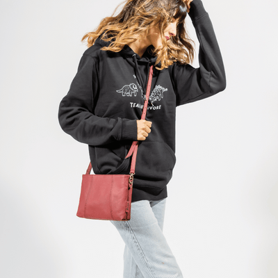 sac a main rouge cuir appleskin vegan pratique ecoresponsable ethique porte
