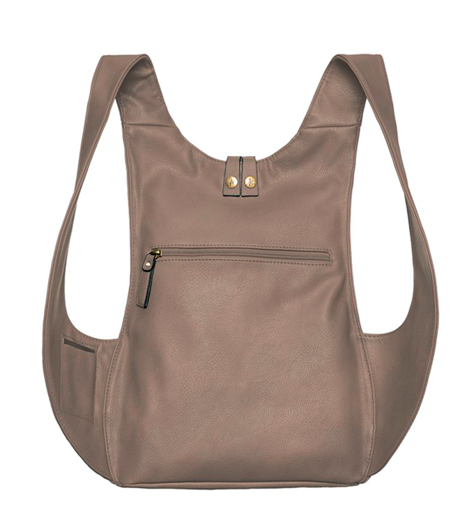 Sac à dos taupe confortable ergonomique antivol sécurise vegane 