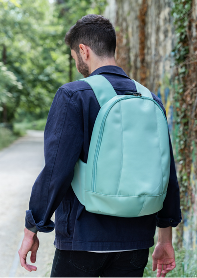 Sac à dos Nomade bleu pastel securise ergonomique vegan porte